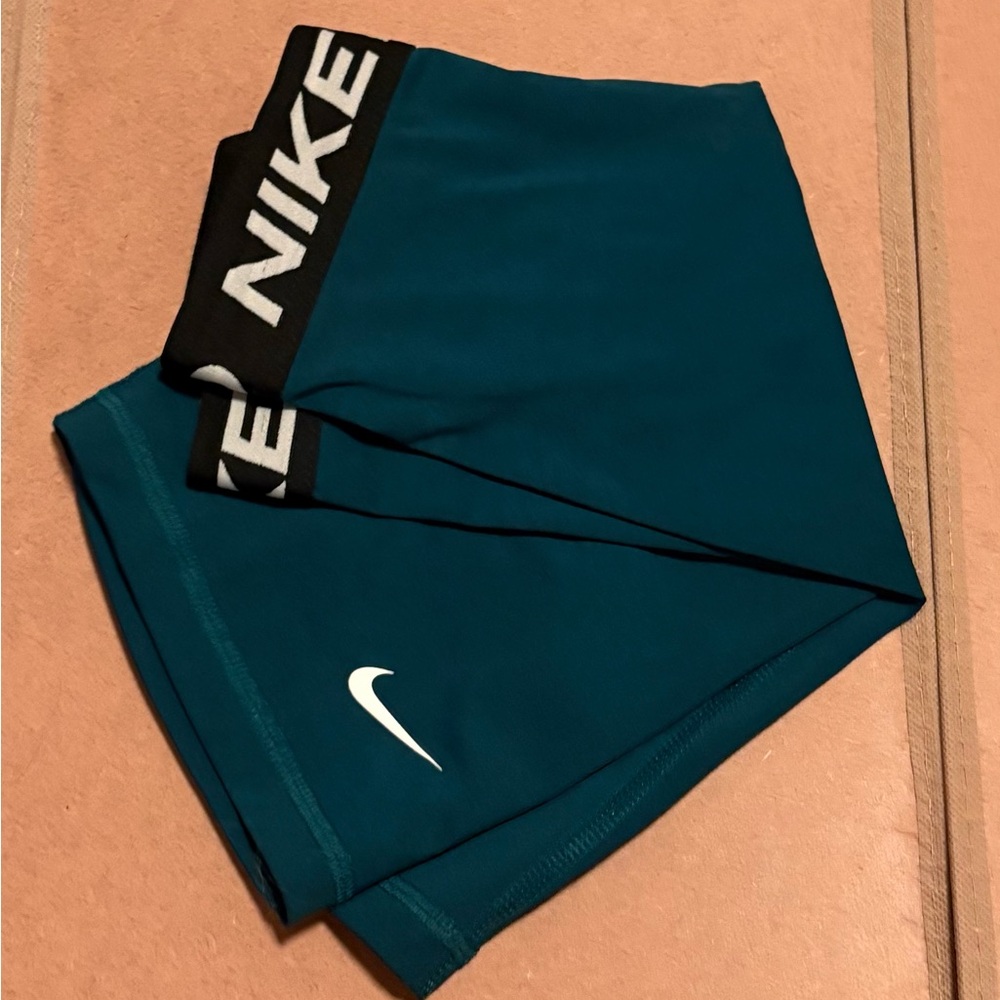 Nike Teal Performance Shorts with Black Waistband